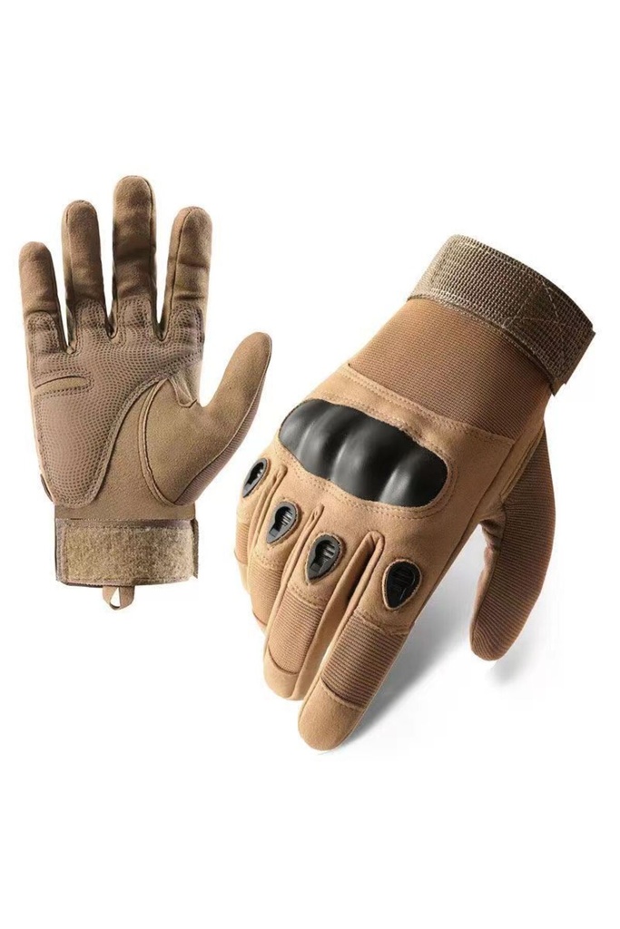 Kahverengi Darbe Korumalı Taktik Eldiven – Outdoor Askeri Eldiven M L XL (M)