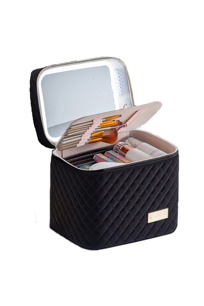 Kadınlara Özel Led Aynalı Kozmetik Makyaj Çantası – Geniş Iç Hacim Ve Fırça Bölmeli