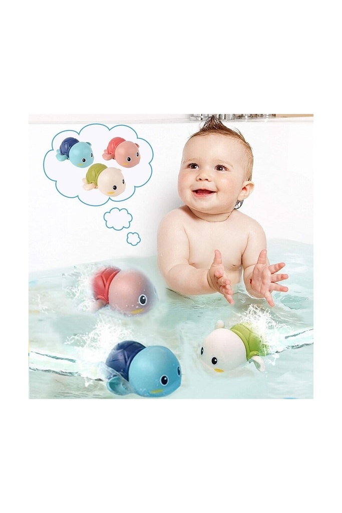 3 Adet Oyuncak Sevimli Kaplumbağa Banyo Oyuncakları Bebekler Ve Çocuklar Için - Suya Dayanıklı