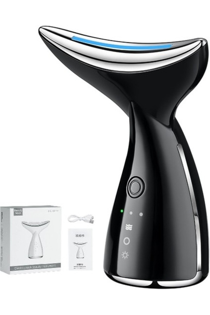 Led Foton Boyun Ve Yüz Masaj Cihazı – Titreşimli, Siyah