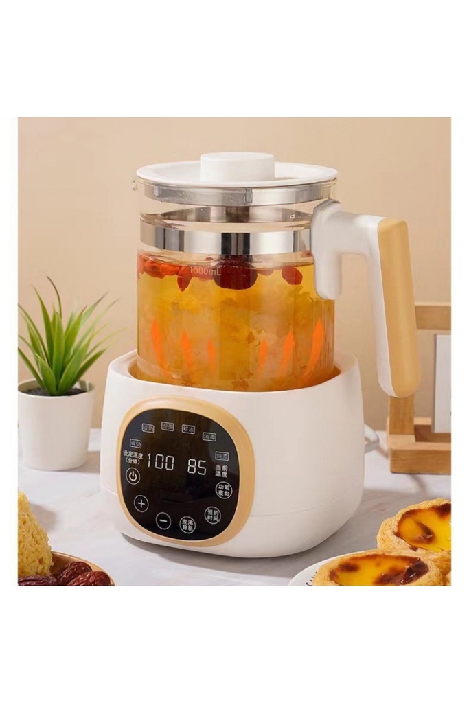1.3L Akıllı Süt Isıtıcı | Bitki Çayı & Mama Hazırlama | 600W Hızlı Isıtma | Cam Demlik