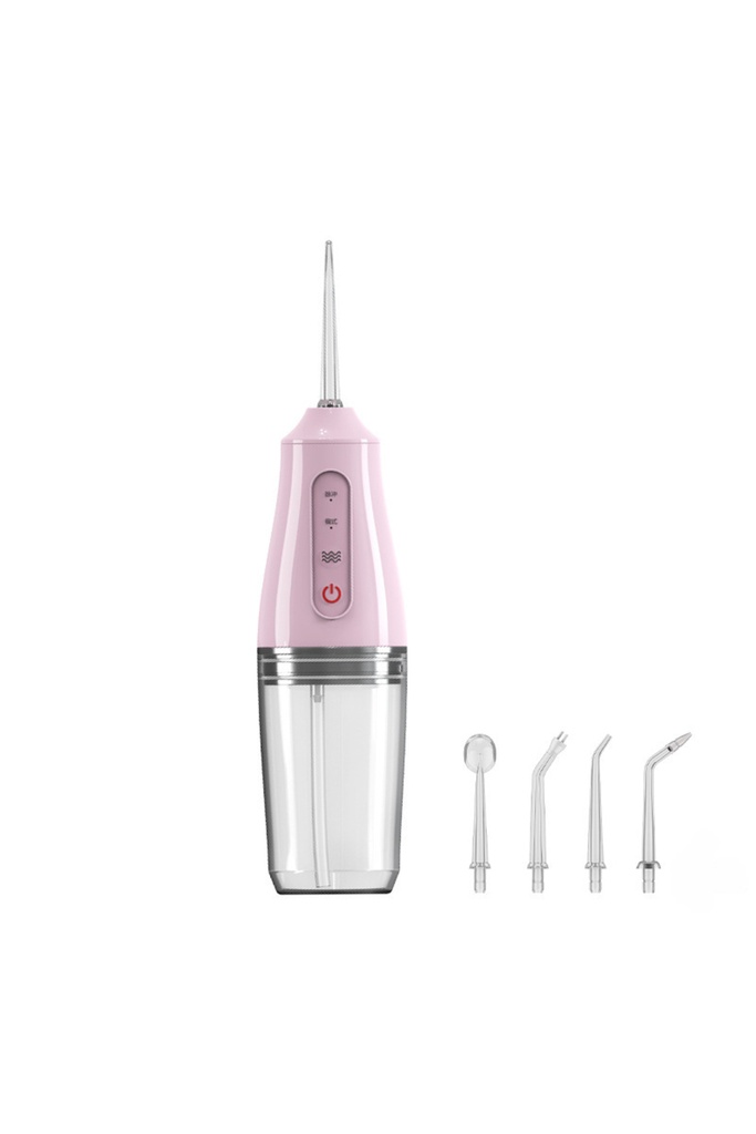 Pembe Taşınabilir Ağız Duşu 240 ml Şarjlı Diş Temizleme Cihazı IPX7