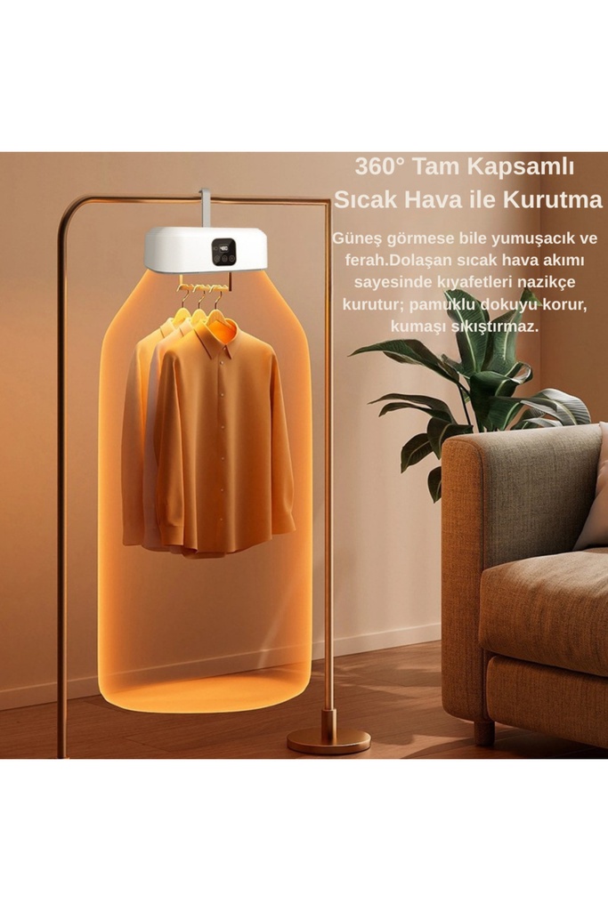 Katlanabilir Askılı Kıyafet Kurutma Makinesi 600W Hızlı Kurutma UV Sterilizasyon – Portatif