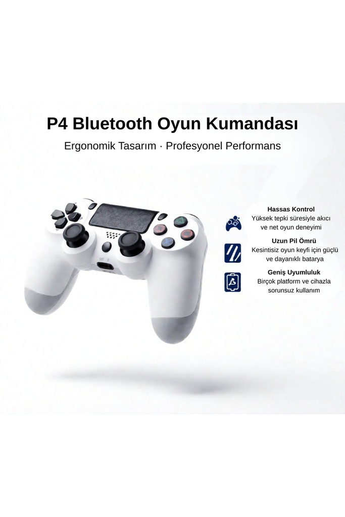P4 Bluetooth Oyun Kumandası Ergonomik Tasarım Kablosuz Gamepad