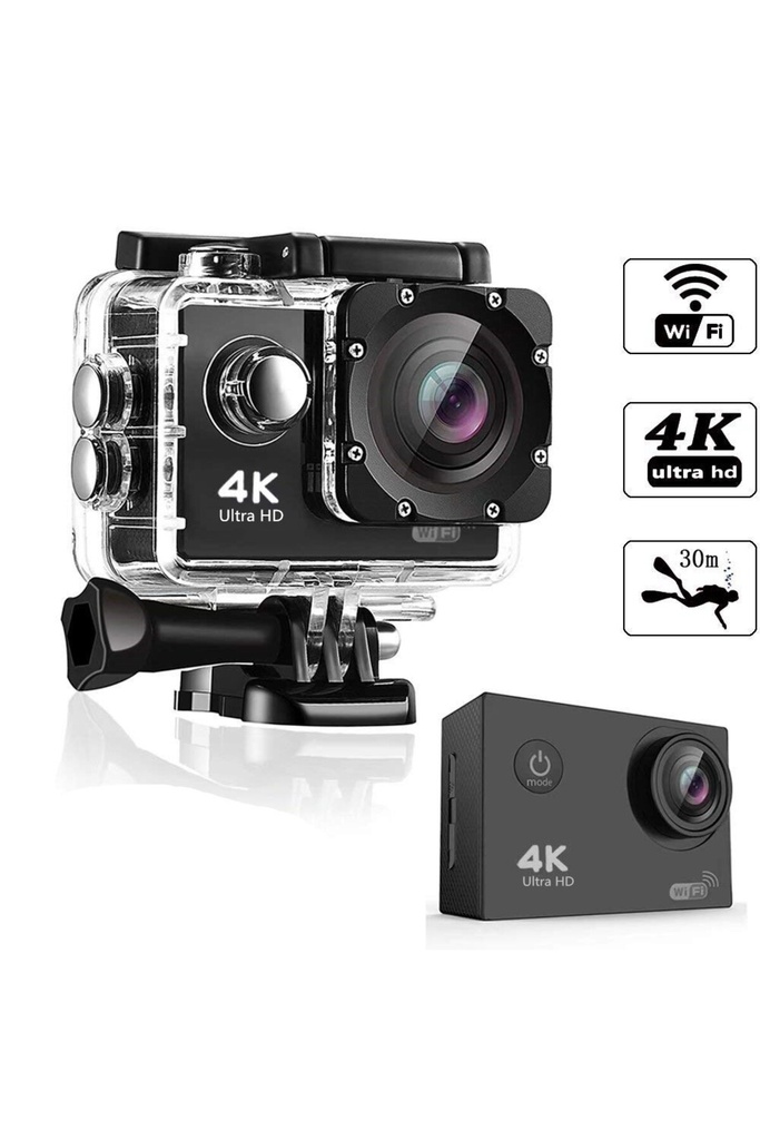 4K Ultra HD WiFi Aksiyon Kamerası 30m Su Geçirmez 170° Geniş Açı