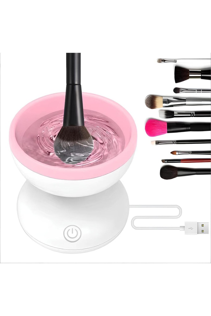 USB Şarjlı Otomatik Makyaj Fırçası Temizleyici – Silikon Yumuşak Başlık, Hızlı Temizlik