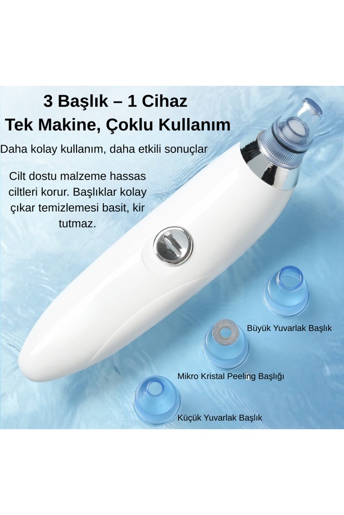 Siyah Nokta ve Gözenek Temizleme Cihazı – 4 Başlıklı Vakumlu Cilt Bakım Aleti