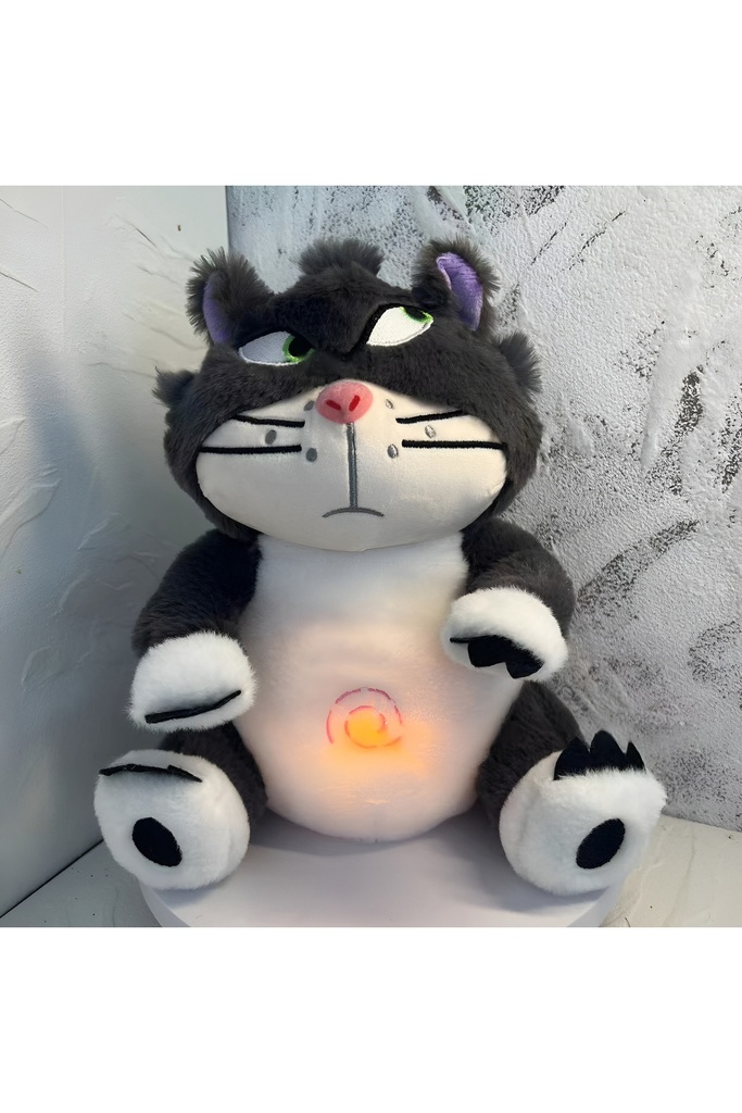 Uykuda Rahatlık Sağlayan Işıklı Kedi Peluş Oyuncak | 26 cm | 280 g | Uyku Arkadaşı