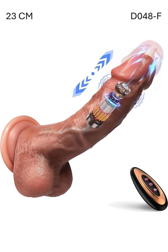 Uzaktan Kumandalı, 23cm Tam Boy, Şarj Edilebilir Gerçekçi Doku Vibratör D048-F