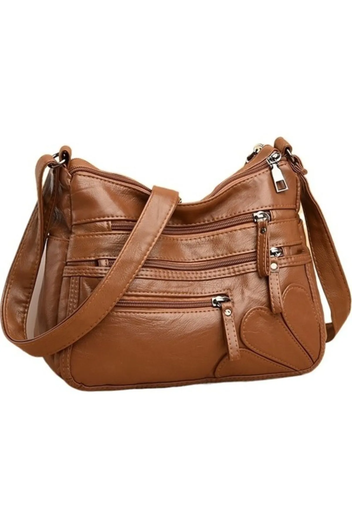 Yumuşak Pu Deri Büyük Kapasiteli Kadın Omuz Ve Çapraz Çanta