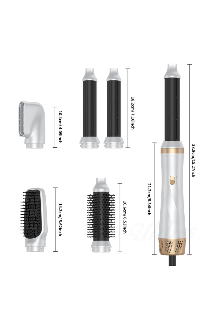 5’i 1 Arada Saç Şekillendirici Set – Otomatik Bukle, Düzleştirme, Hacim ve Saç Kurutma Fırçası