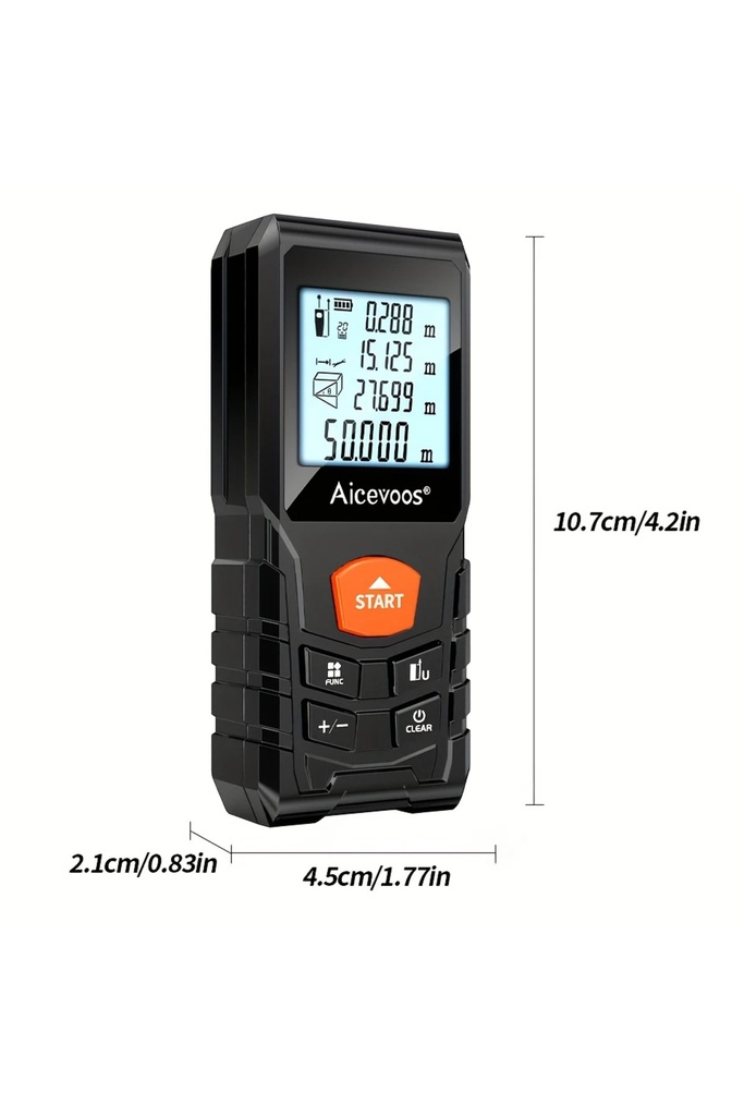 Lazerli Dijital Mesafe Ölçer Metre C6 – 50m, Kırmızı Lazer, Aaa Pilli, Otomatik Kapanma Özellikli