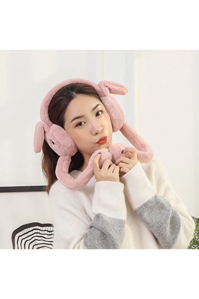 Sevimli Tavşan Kulaklı Kışlık Kulaklık - Peluş